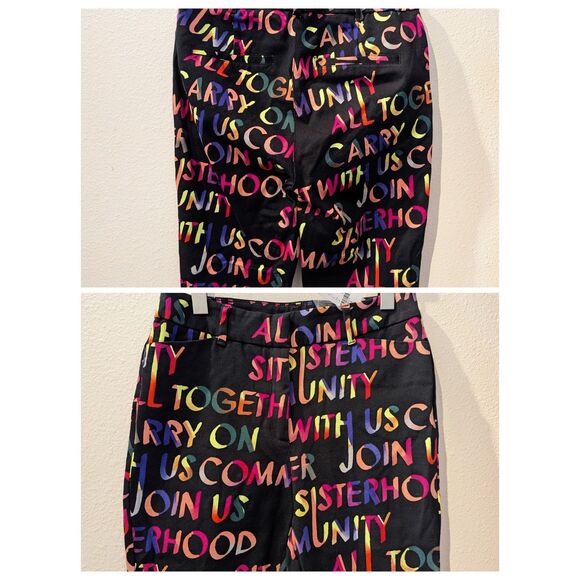 New York & Company Audrey High-Waisted Ankle Script-Print Pant  Sz 8 - Picture 6 of 11